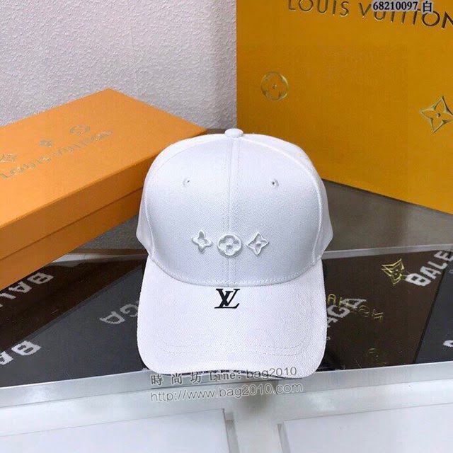 LV男女同款帽子 路易威登白色棒球帽鴨舌帽  mm1116
